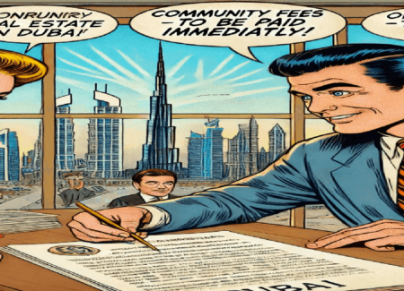 Questa vignetta in stile vintage anni '50 rappresenta visivamente il meccanismo della truffa delle community fees a Dubai, illustrando una situazione con richieste indebite di pagamento per oneri condominiali su immobili ancora in costruzione a carico degli acquirenti. L'immagine ben si attaglia all'articolo "Truffa delle community fees di Dubai: c’è responsabilità penale" dello Studio Legale Zampaolo, che analizza la recente sentenza della Cassazione in merito alla distinzione tra inadempimento contrattuale e reato di truffa. L’ambientazione, i dettagli e la composizione della scena trasmettono chiaramente il contesto giuridico, offrendo uno strumento visivo efficace per comprendere le implicazioni legali della vicenda.